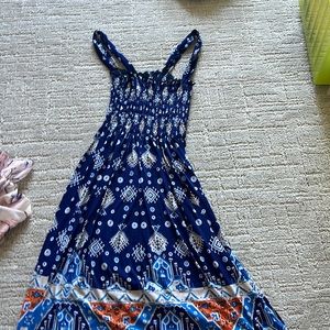Blue Beach Pattern Dress